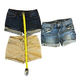 3 short bundle, 2 Jean shorts are a.n.a., khakis are Faded Glory